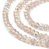 Transparent Electroplate Glass Beads Strands EGLA-F156-AB03-3