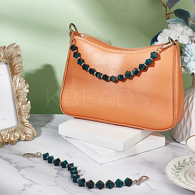 2Pcs 2 Colors Resin Faceted Beaded Bag Handles FIND-WR0008-13-1