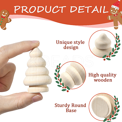 10Pcs 2 Styles Christmas Unfinished Wood Sculpture Display Decorations DJEW-SP0001-20-1