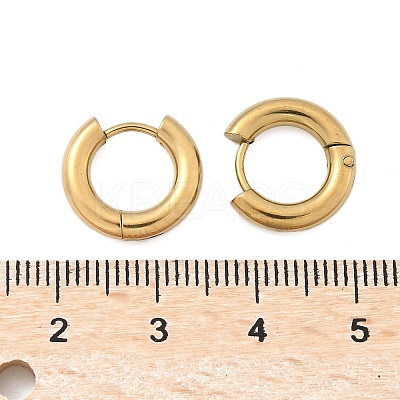 Ion Plating(IP) 304 Stainless Steel Hoop Earrings X-EJEW-F111-14mm-G-1