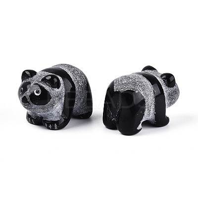 Natural Obsidian Panda Display Decorations G-T144-81A-1