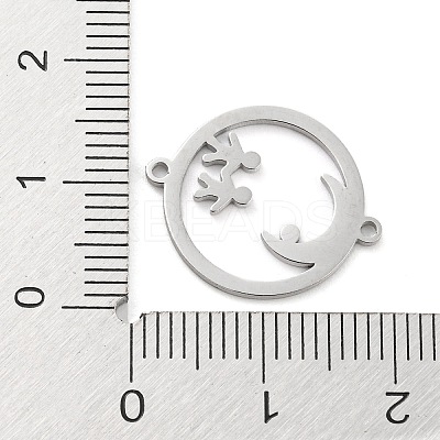 Non-Tarnish 304 Stainless Steel Hollow Connector Charms STAS-P332-09P-1