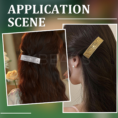 2Pcs 2 Colors Alloy Hair Barrettes OHAR-CP0001-29-1