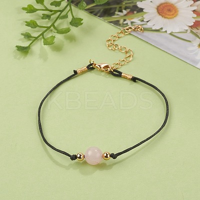 Natural Rose Quartz Beaded Bracelets BJEW-JB05505-03-1