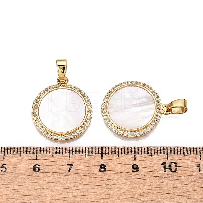Brass Micro Pave Clear Cubic Zirconia Pendants KK-N254-191G-1