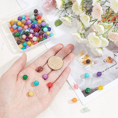 100Pcs Natural White Jade Charms FIND-FH0004-84-1