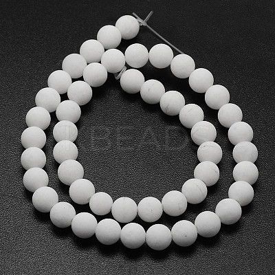 Natural White Jade Beads Strands X-G-D695-8mm-1
