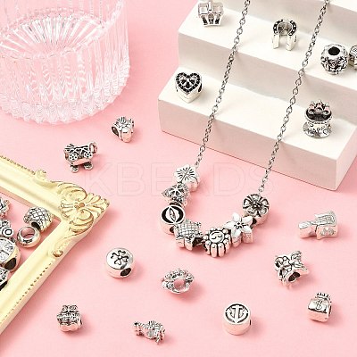 40 Pcs Tibetan Style Alloy European Beads FIND-CJ0004-38-1