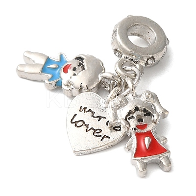 Rack Plating Alloy Crystal Rhinestone European Dangle Charms PALLOY-S189-21P-1