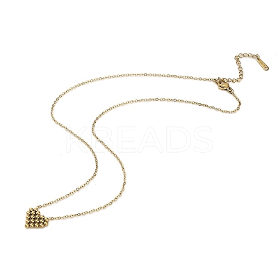 304 Stainless Steel Cluster Heart Pendant Necklaces for Women Men LS-NJEW-Q028-11G-1