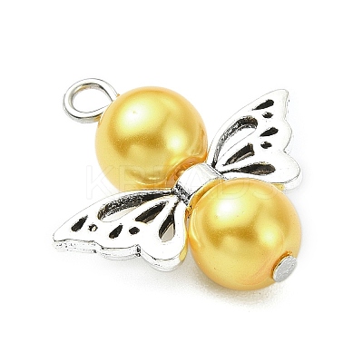 24Pcs 24 Colors Glass Pearl Pendants PALLOY-JF03066-1