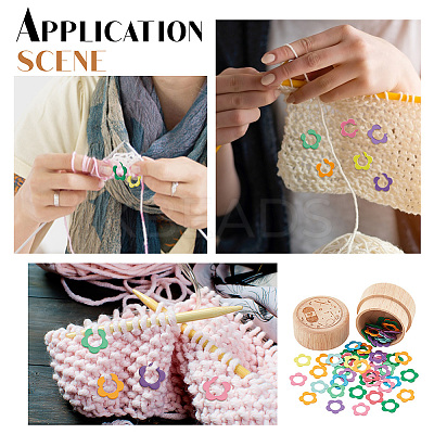 60Pcs Alloy Knitting Stitch Marker Rings FIND-NB0003-47-1