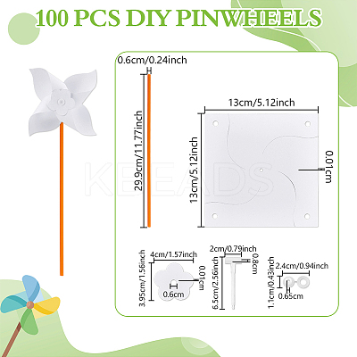 Paper & PVC Blank DIY Pinwheels Craft for Kids Art and Craft DIY-WH0128-20-1