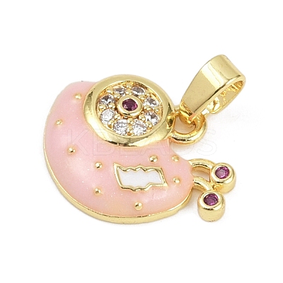 Brass Micro Pave Cubic Zirconia Enamel Pendants KK-L231-05G-1