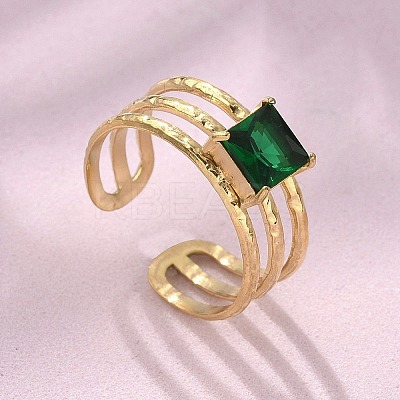 304 Stainless Steel Cuff Rings for Women RJEW-D302-03G-05-1