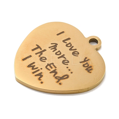 Valentine's Day PVD Vacuum Plating 201 Stainless Steel Pendants STAS-L079-24G-02-1