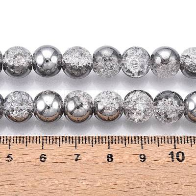Electroplated Crackle Glass Beads Strands X-EGLA-N014-10mm-03-1