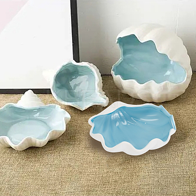 1Pc Shell Shapes Ceramics Jewelry Plates AJEW-NB0005-64-1