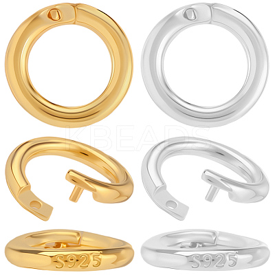 6Pcs 2 Colors 925 Sterling Silver Locking Jump Ring STER-BBC0008-70B-G-1