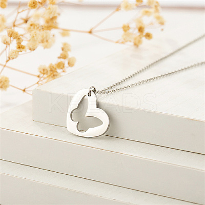 Non-Tarnish 304 Stainless Steel Pendant Necklaces FZ5872-2-1