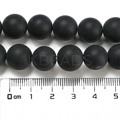 Grade A Natural Black Agate Beads Strands G447-6-1
