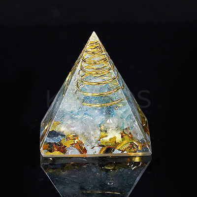 Orgonite Pyramid Resin Display Decorations G-PW0005-05F-1