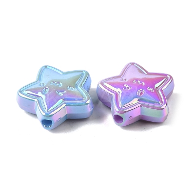 UV Plating Opaque Acrylic Beads MACR-F083-04-1
