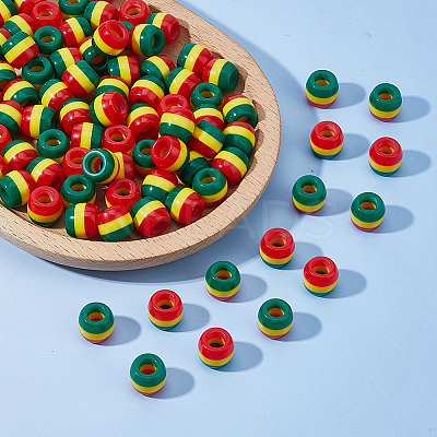 100Pcs Opaque Resin European Beads RESI-DC0001-52-1