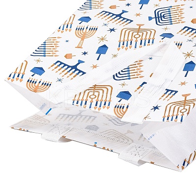 Hanukkah Theme Non-Woven Reusable Folding Gift Bags with Handle ABAG-NH0001-01F-1