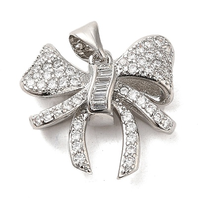 Brass Micro Pave Clear Cubic Zirconia Pendants FIND-Z041-05P-1