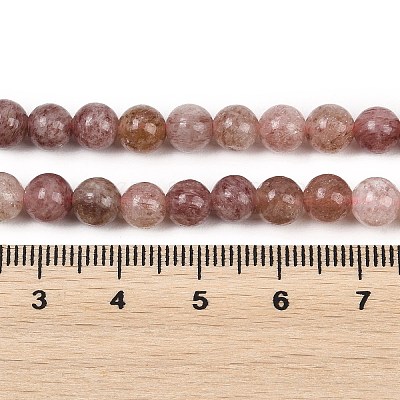 Natural Strawberry Quartz Beads Strands G-H350-A01-6mm-1