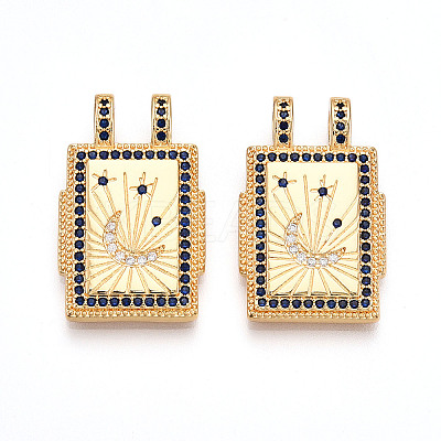 Brass Micro Pave Cubic Zirconia Pendants KK-U055-06A-01-1