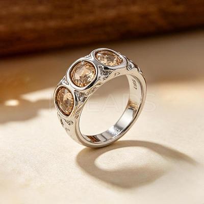 304 Stainless Steel Pave Cubic Zirconia Finger Rings WG436B6-02-1