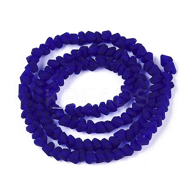 Frosted Transparent Glass Beads Strands GLAA-N016-4mm-03-1