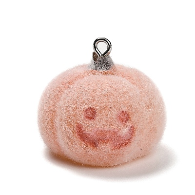 Halloween Flocky Opaque Resin Pendants LS-RESI-G112-01C-1