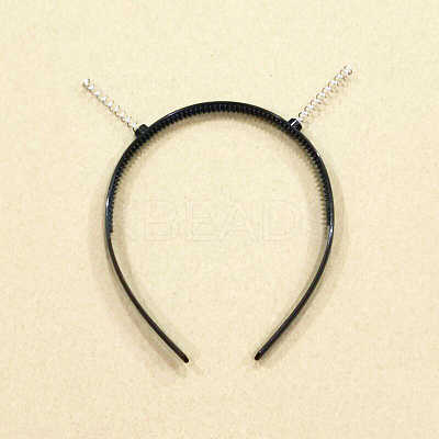Plastic Hair Bands Findings with Springs OHAR-PW0003-192B-1