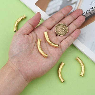 Brass Curved Tube Beads KK-K238-38MG-1