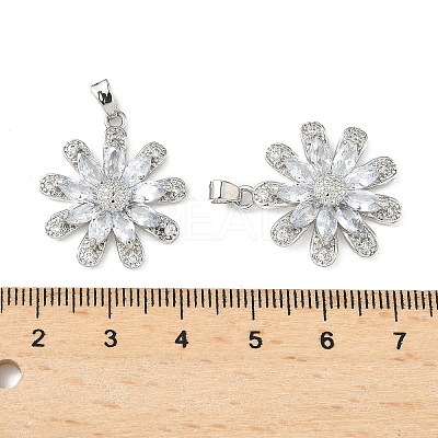 Brass Micro Pave Cubic Zirconia Pendants KK-S532-06P-1