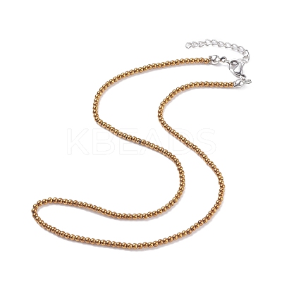 Round Glass Beaded Necklace for Women NJEW-JN03821-02-1