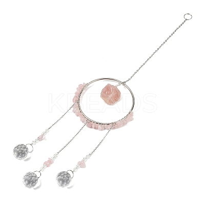 Glass Pendant Decoration DJEW-PW0019-11B-1