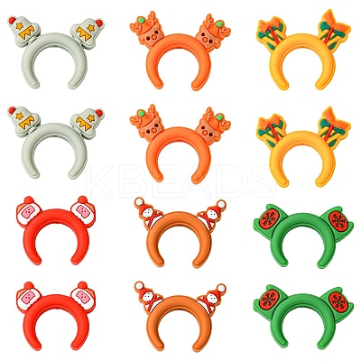 12Pcs 6 Styles Silicone Focal Beads SIL-CJ0002-44-1