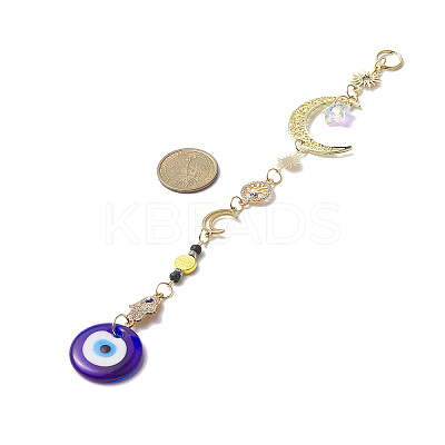 Evil Eye Lampwork Pandant Decorations HJEW-JM01002-1