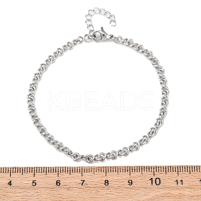 304 Stainless Steel Chain Bracelets BJEW-P376-03P-1