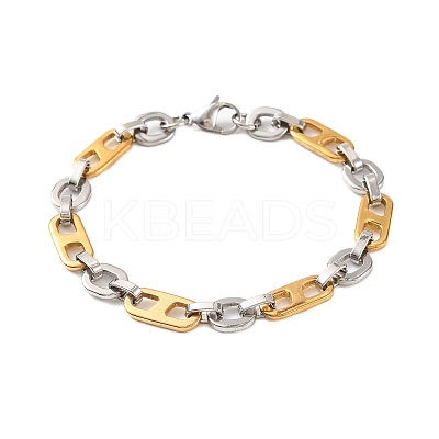 201 Stainless Steel Oval Link Chain Bracelets BJEW-B078-116GP-1