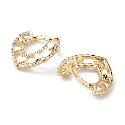 Heart Cubic Zirconia Hoop Earrings EJEW-M216-07B-1