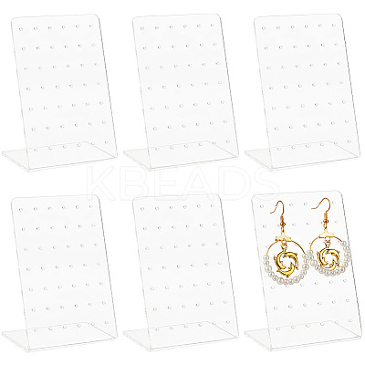 6Pcs Organic Glass Slant Back Jewelry Displays ODIS-CP0001-06-1