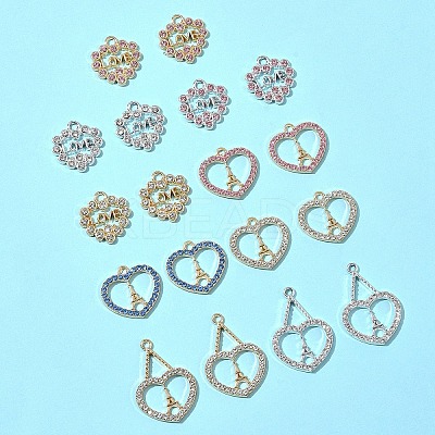 18Pcs 9 Styles Rack Plating Alloy Pendants FIND-FS0003-10-1