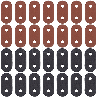 50Pcs 2 Colors 2-Hole PU Leather Buttons BUTT-CL0001-05B-1