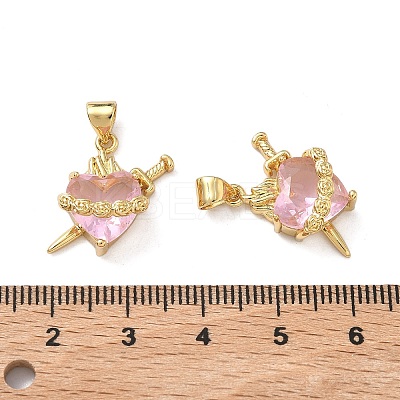 Brass Micro Pave Cubic Zirconia Pendants KK-F930-27B-G-1