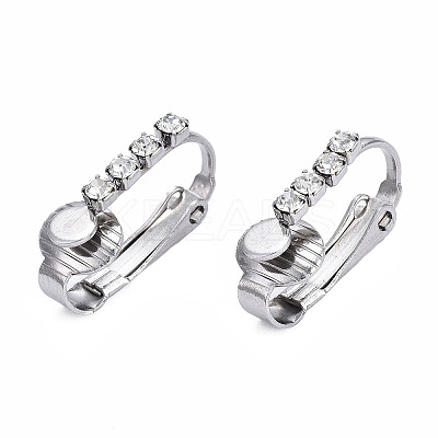 304 Stainless Steel Clip-on Earring Converters Findings LS-STAS-N092-142-1